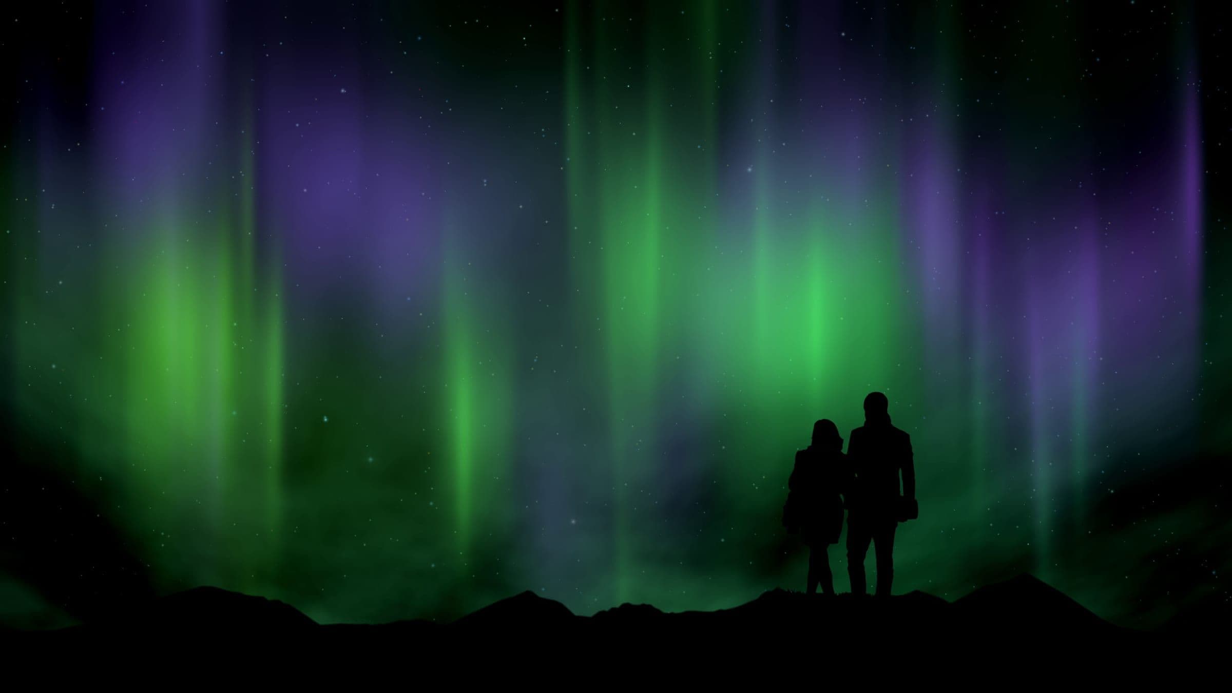Auroras boreales sobre Islandia
